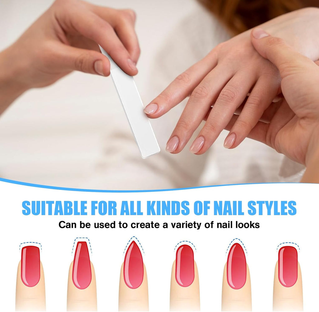8 Pcs Nano Nail File, Glass Nail File for Natural Nails, Glass Nail Buffers Shiner Polisher, Glass Nail Files for Women with Case