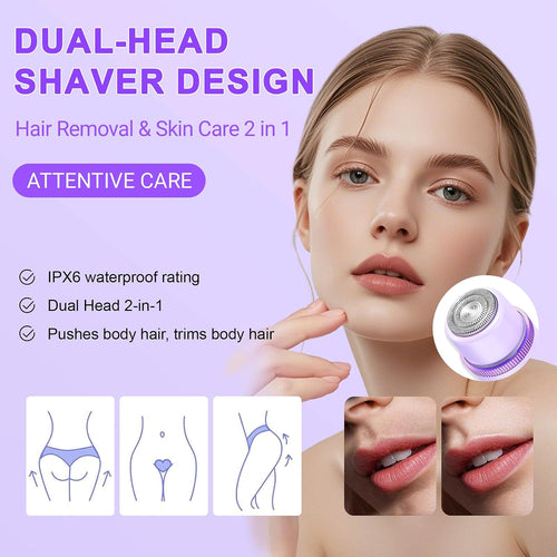 2026 Cordless Waterproof Bikini Trimmer for Women - Painless 2-in-1 Electric Shaver for Face, Body & Private Areas with LCD Display