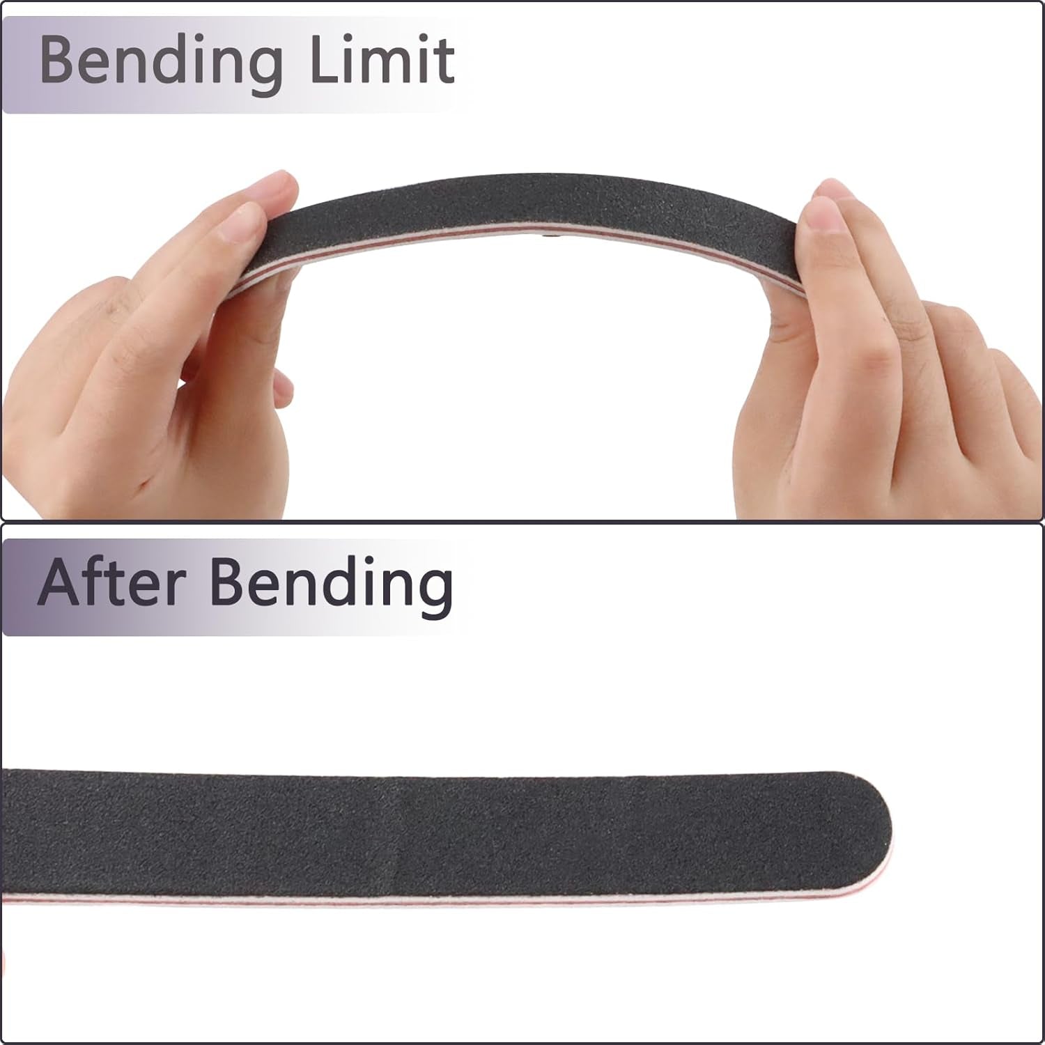 5 Pack Nail File and Buffer Block, Professional Manicure Tools Kits, 100/180 Grit, Black Nail Pedicure File and Sanding Buffing Grinding Plisher File