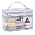 Clear Cosmetic Bag Dual Layer Travel Toiletry Bags Make up Organizer Waterproof Brushes Holder