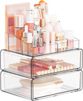 Clear Acrylic Makeup Organizers Countertop for Dresser,Desk,Bathroom Vanity,3 Tier Stackable Make up Holders and Makeup Cabinet,Tiered Cosmetic Storage and Make up Containers for Palette,Brush